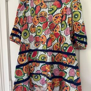 Briton Court Puff Sleeve Dress in Fruit Cup